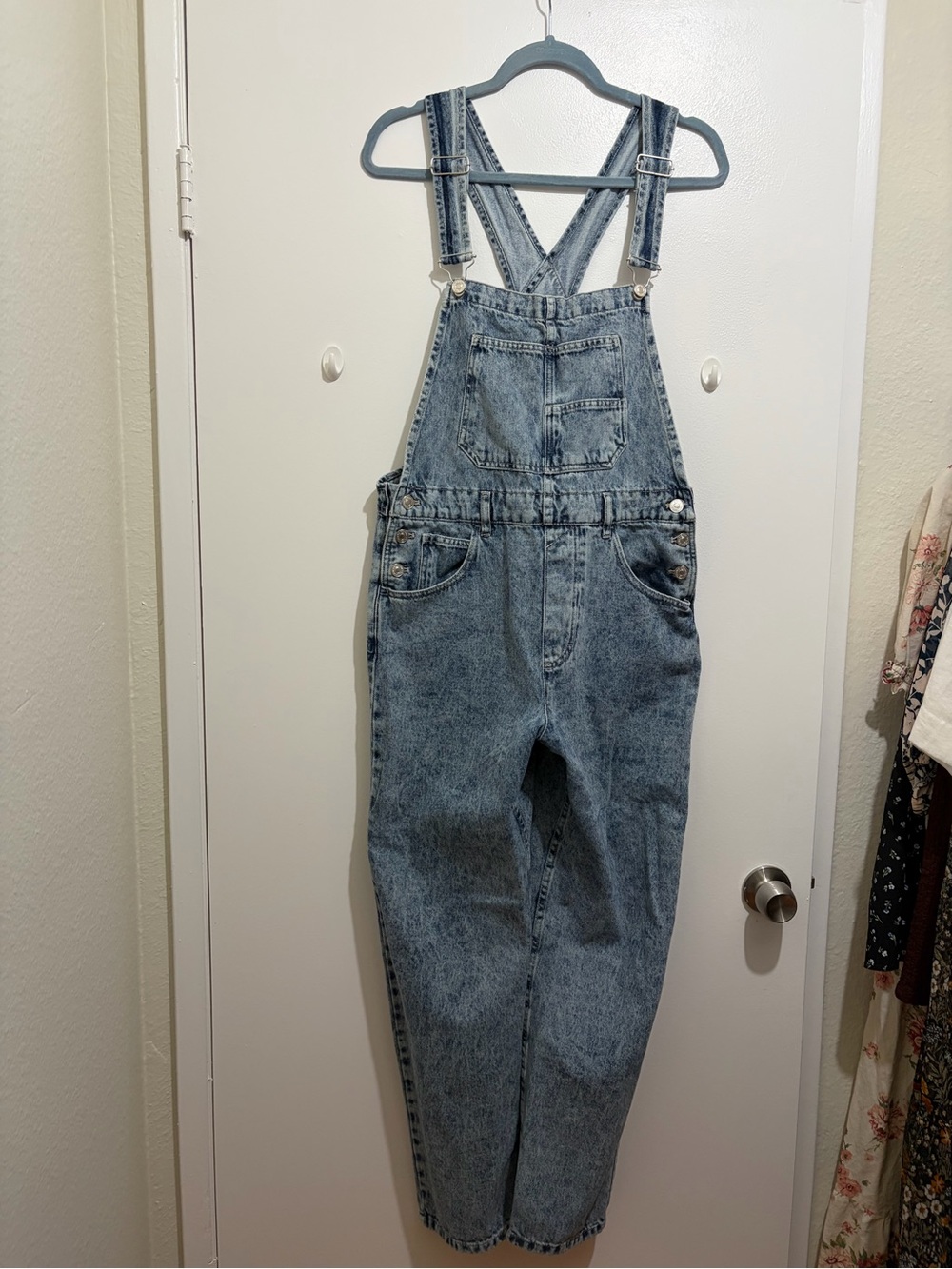 Free People Ziggy Overalls Powder Blue - Picture 2 of 5